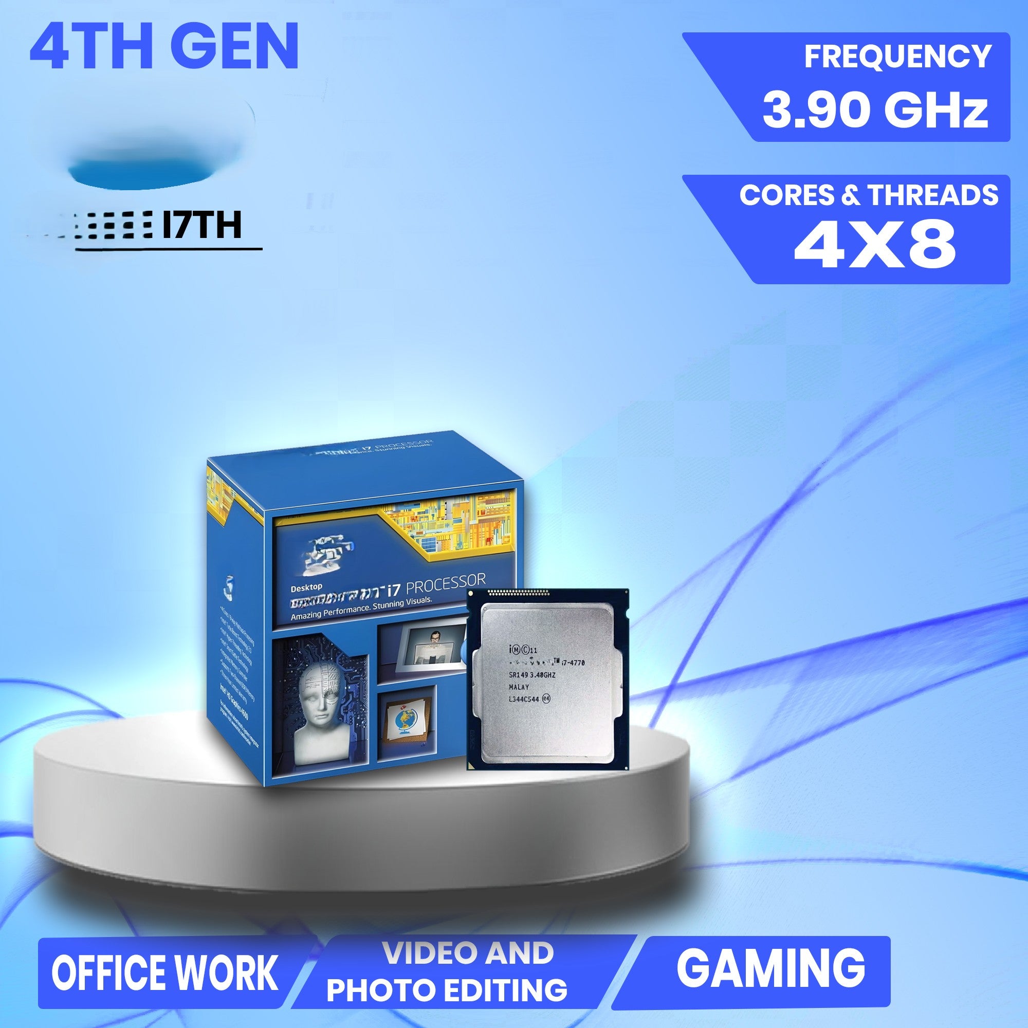 Powerful Assembled Desktop CPU, Core i7-4th Gen(4770/4790S/4790) II 256GB M.2 SSD II 8GB RAM II Windows 11II WiFi Dongle II HDMI & VGA Ports IIBasic Software Installed