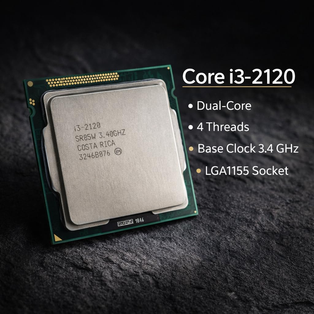 Core i3 2nd Generation Processor (2100/2120/2130) Up to 3.40GHz | 2 Cores 4 Threads | 3MB Cache | LGA 1155 Socket | HD Graphics 2000 | DDR3 Support | CPU Cooling Fan Included