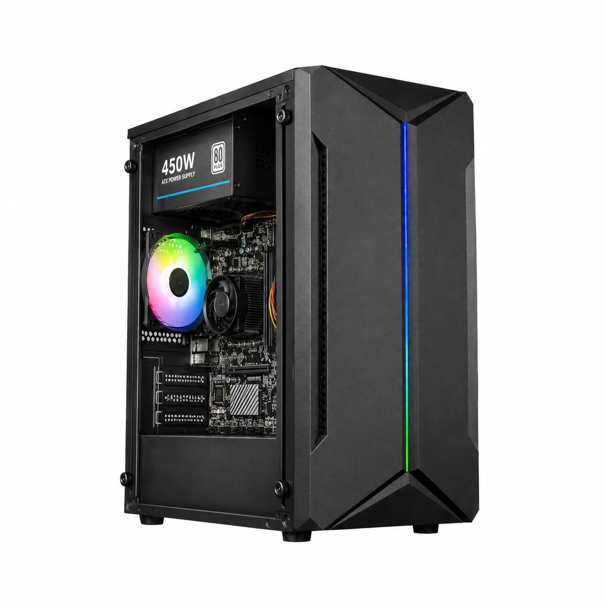 Desktop PC with H81 Motherboard, i5 4th Gen Processor, 8GB DDR3 RAM, 512GB SSD, 1 Fan RGB Cabinet, WiFi, HDMI, VGA, USB Ports, Prebuilt Computer for Office, Home and Business