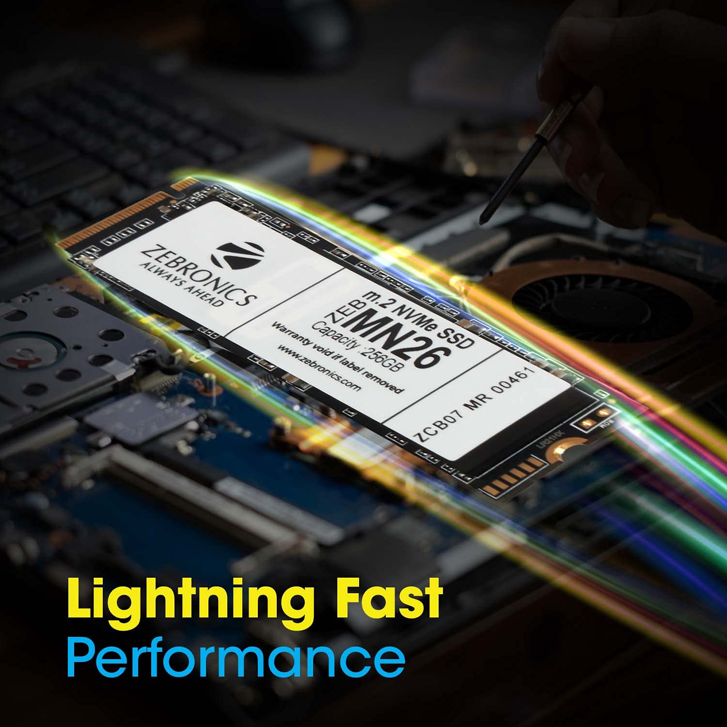 ZEBRONICS ZEB-MN26 256GB M.2 NVMe Solid State Drive (SSD), with 1900MB/s Read Speed, PCIe Gen 3.0, Next Level Performance, Ultra Low Power Consumption, Thermal Management & Silent Operation, PCIE x 4