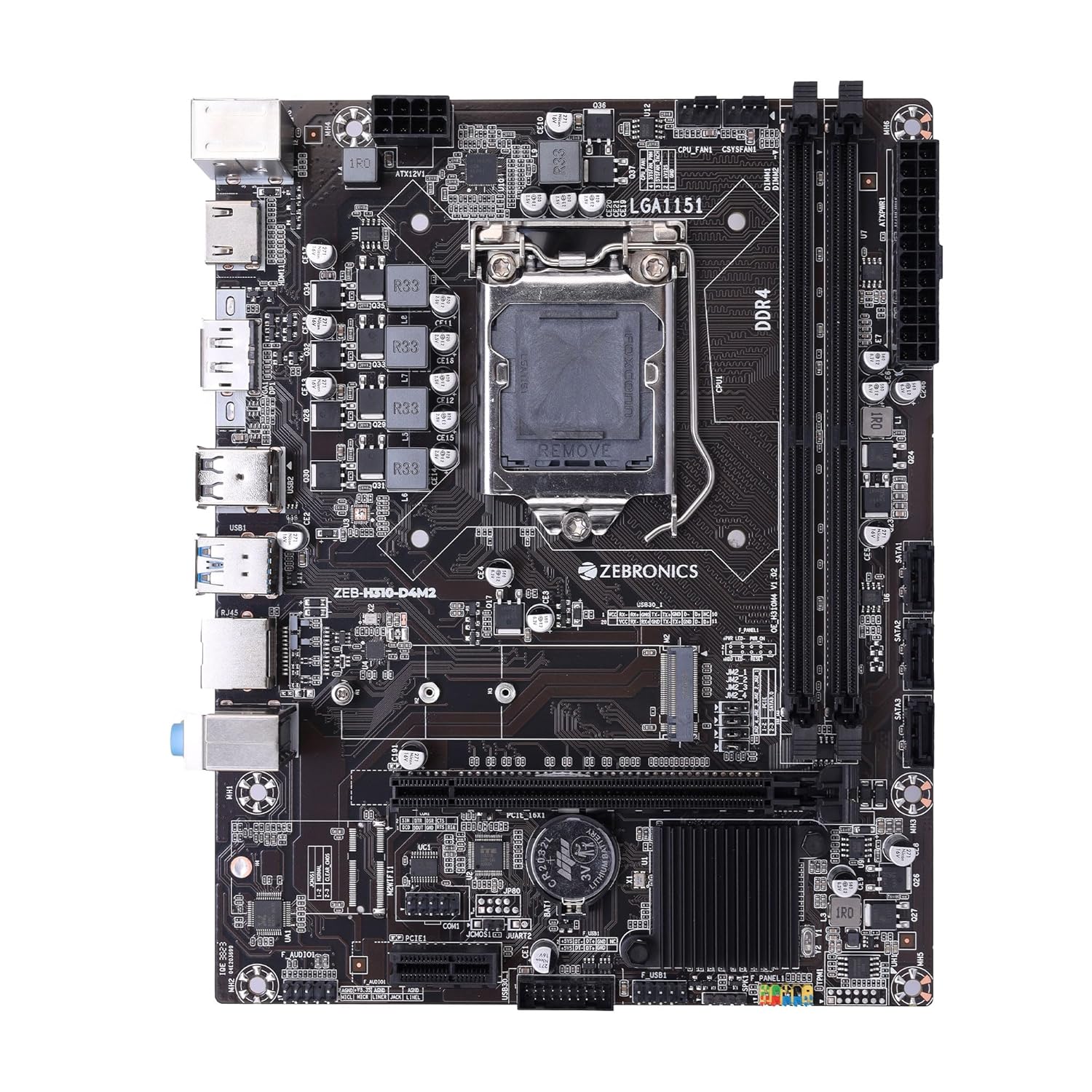ZEBRONICS H310-NVMe Motherboard | LGA 1151 Socket | Supports Intel 8th & 9th Gen CPUs | NVMe M.2 | DDR4 RAM | HDMI & VGA | Micro-ATX