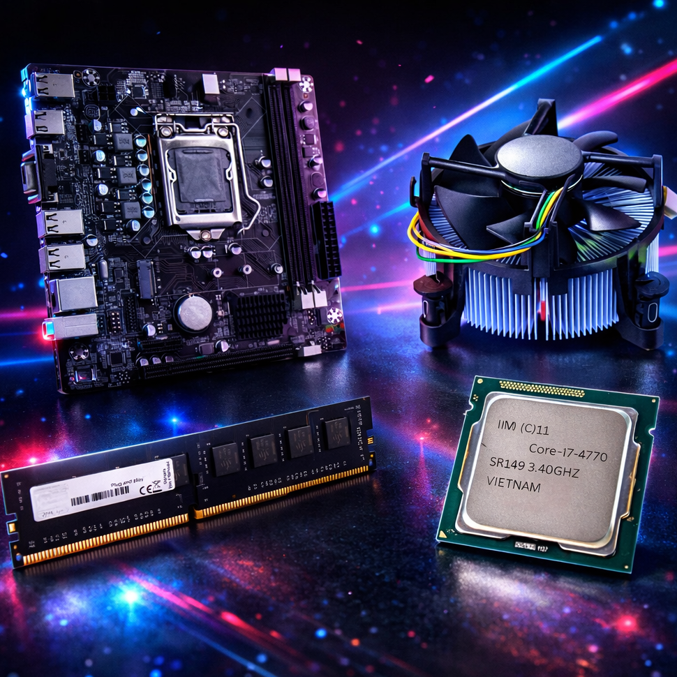 CPUWala H81 Motherboard Assembly Kit with Processor I7 4th (4770/4790/4790S) Gen 3.20 to 3.60 Ghz + 16GB DDR3 RAM + CPU Fan + ATX (1 Year Replacement Warranty)