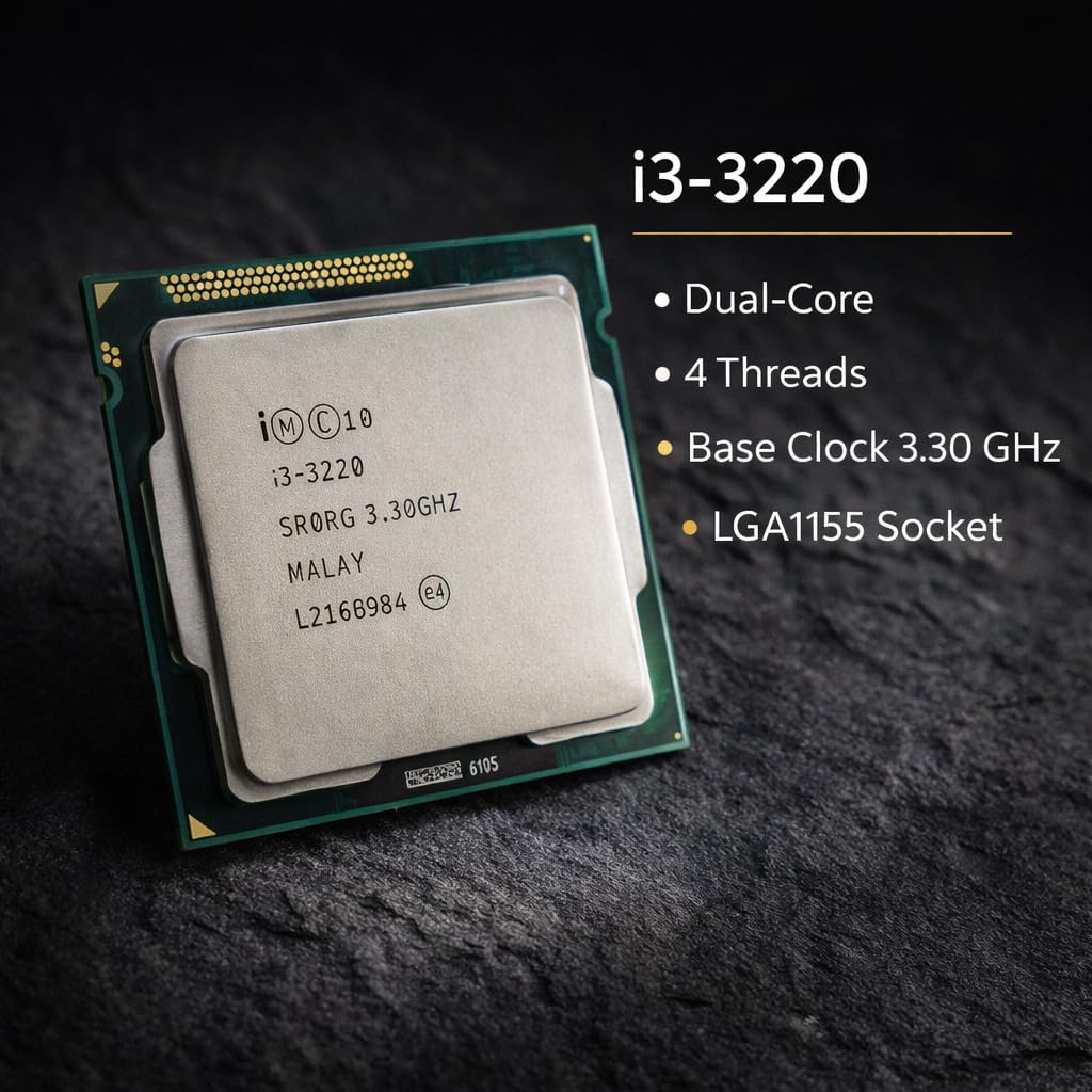 Core i3 3210/3220/3225/3240/3245/3250 3rd Generation, 2.8/2.9/3.0/3.2/3.3/3.4/3.5 GHz, LGA 1155 Socket, 2 Cores, 4 Threads, 3 MB Cache, Desktop Processor, 1 Year Warranty (Silver)