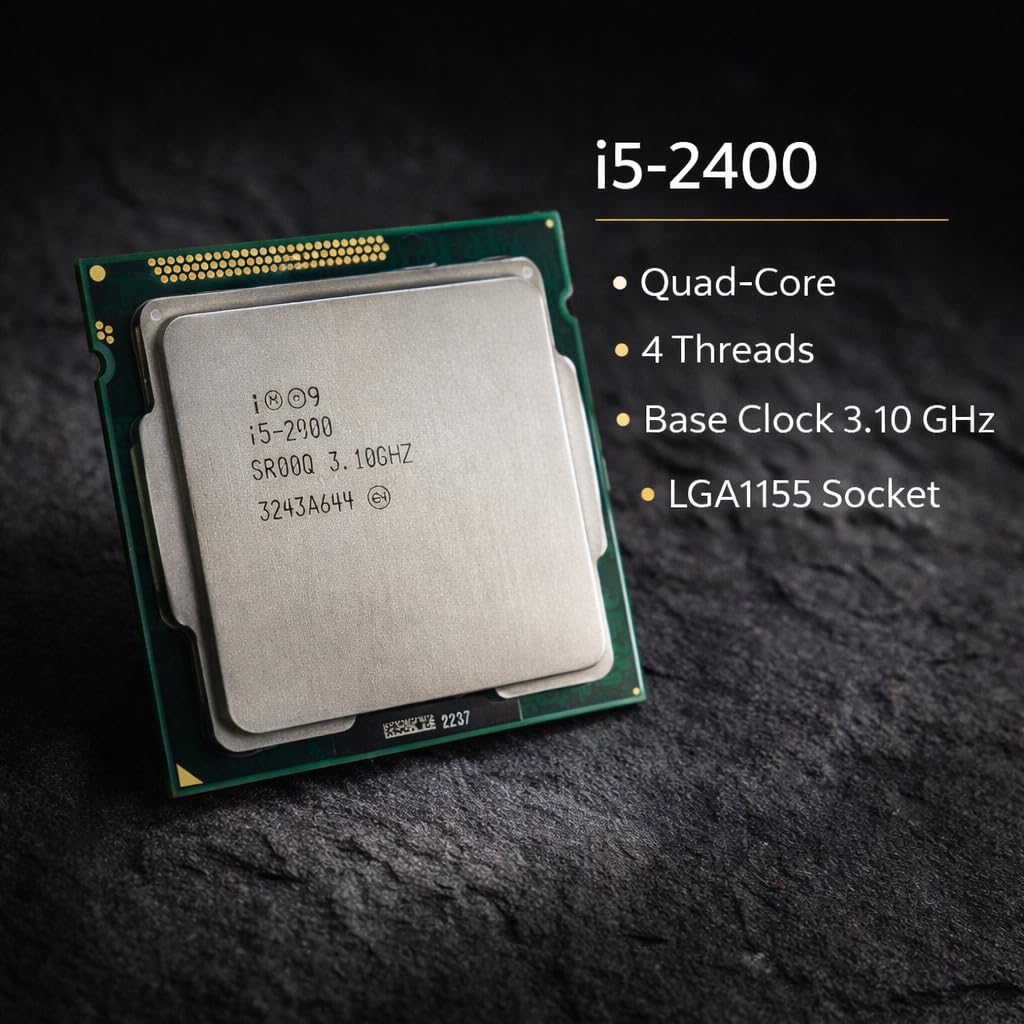 Core i5 2nd Gen Desktop Processor (2300/2400/2500 Series) | 4 Cores 4 Threads | Up to 3.4GHz Turbo | 6MB Cache | LGA1155 CPU | 1 Year Warranty