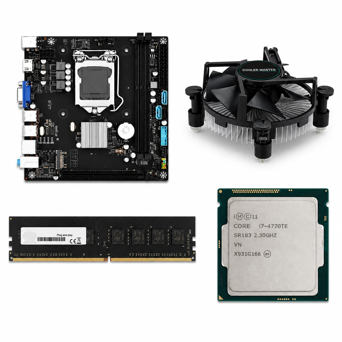 H81 Assembly Motherboard Combo Kit with Core i7 4th Gen | 8GB DDR3 RAM | CPU Fan Included | LGA1150 ATX Desktop Combo | Compact Build Support | 1 Year Warranty