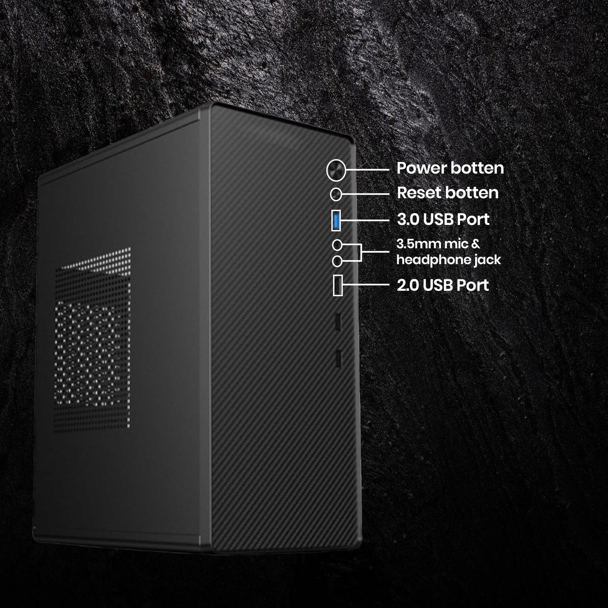 Desktop PC with H61 Motherboard, i3 3rd Gen Processor, 12GB DDR3 RAM, 256GB SSD, HDMI VGA USB Ports, WiFi Support, Prebuilt Computer for Home, Office, Study, Business & Multitasking Use