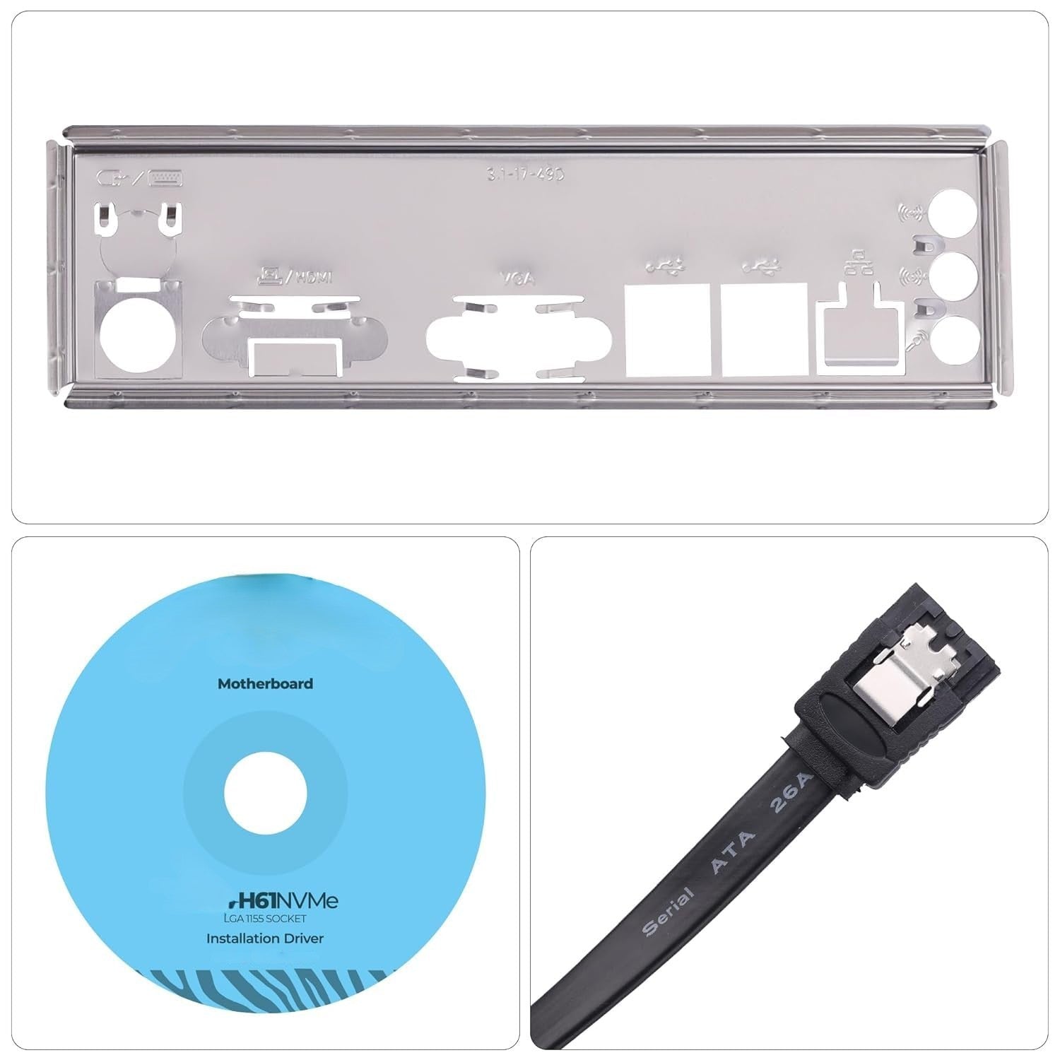 H61 Motherboard Combo with ATX i3 3rd Gen 3.0GHz Processor, 8GB DDR3 RAM, Free CPU Fan, High Performance Desktop Upgrade Kit for Smooth Multitasking, 2 Year Warranty and Lifetime Technical Support